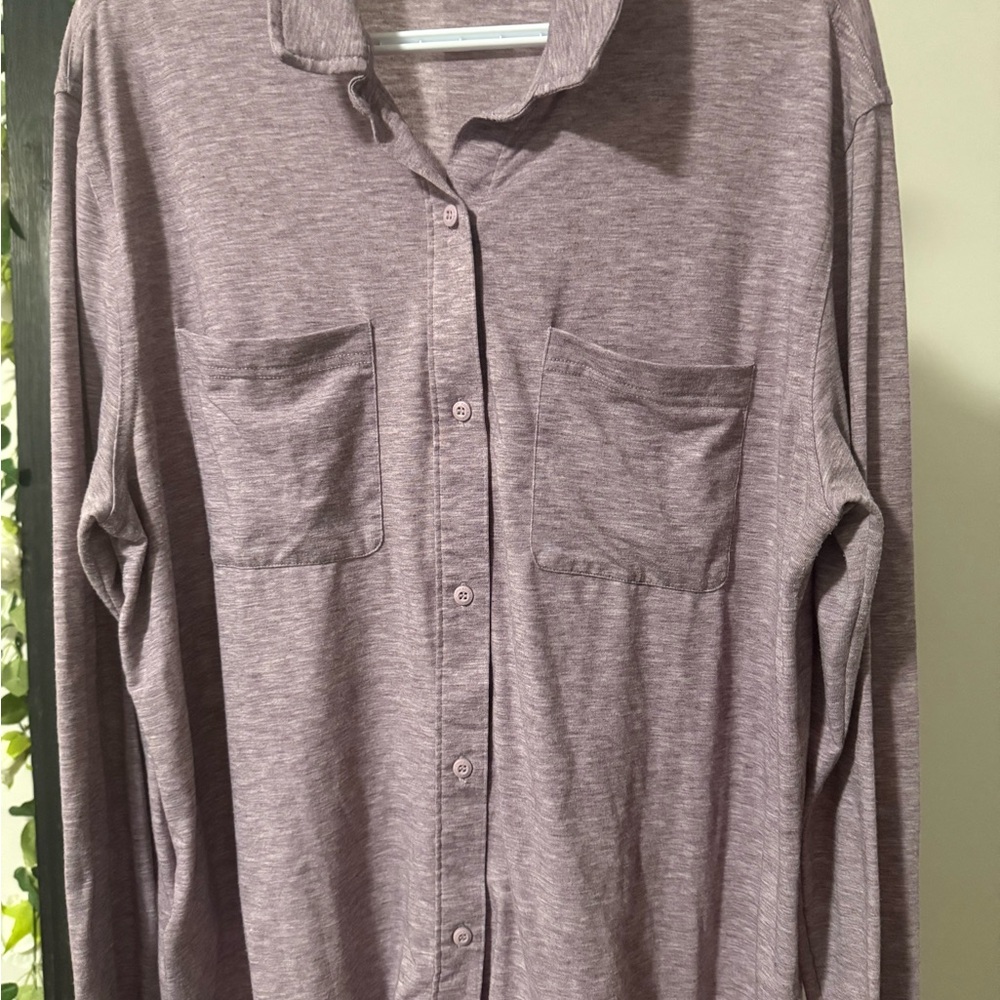 Eddie Bauer Purple Button Down Shirt